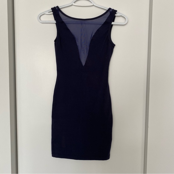 AMERICAN APPAREL Body Con Mesh Low Back Mini Dress - Picture 2 of 3